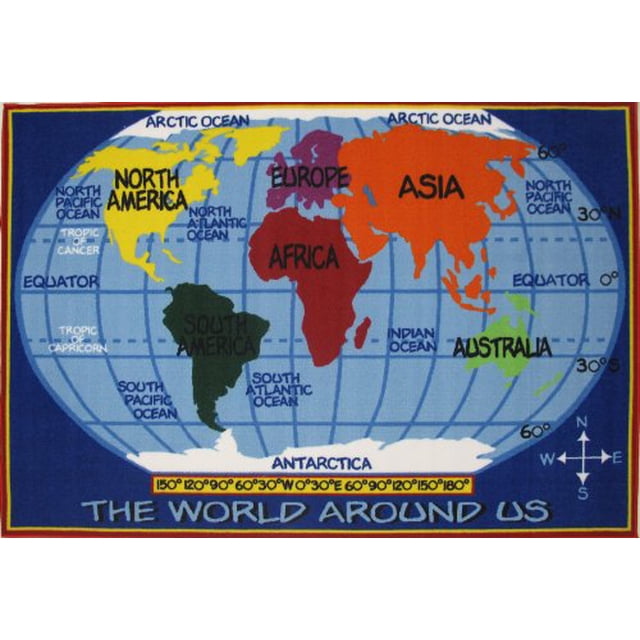Fun Rugs - Alfombra decorativa con mapa del mundo para niños, 31 x 47 pulgadas Fun Rugs FT-167 3147