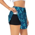 thumbnail image 2 of Bixox Women's Cute Turtle pattern 2 in 1 Running Shorts - Lightweight Athletic Workout Gym Yoga Shorts Liner with Pockets - XX-Large, 2 of 7