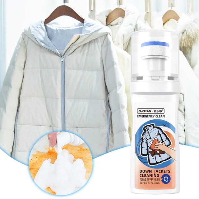 Fiudx Limpiador de Chaquetas de Plumas, Espuma Quitamanchas En Aerosol, Fórmula Activa, Quitamanchas de Aceite de Acción Rápida, Solución para El Cuidado de Telas, Uso Doméstico, Tamaño Práctico de 1