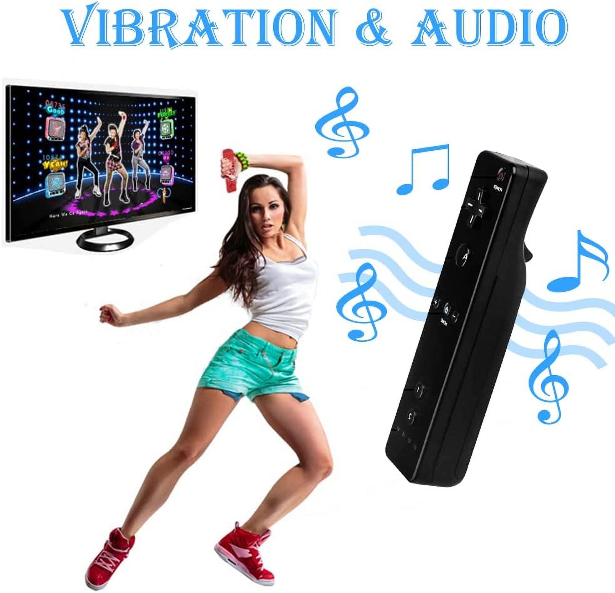 Wii Remote and Nunchuck Controller,Remote Controller with Motion Plus,Silicone Case and Wrist Strap for Wii/Wii U,Black