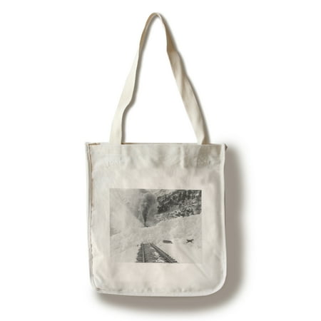 - Avalanche of snow across railroad tracks Photograph (100% Cotton Tote Bag - Reusable)