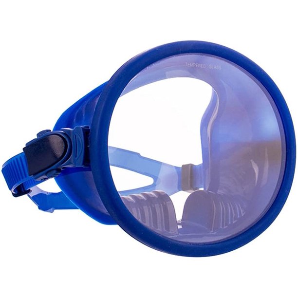 Máscara de esnórquel de silicona panorámica Máscara de esnórquel ovalada Antivaho Accesorio para deportes acuáticos Máscara de buceo de lente única Amplio campo de visión Silicona antivaho (Azul) Excelente Rendimiento ER012328WZ