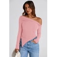 thumbnail image 3 of Blusa PRETTYGARDEN Y2K con escote asimétrico y hombros descubiertos, talla L, 3 of 9