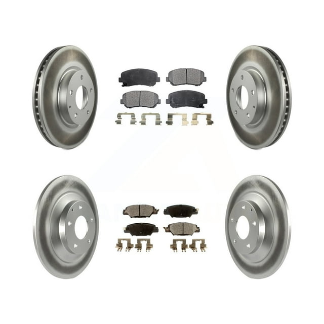 Transit Auto Front Rear Coated Disc Brake Rotors and Semi-Metallic Pads Kit for Car 2015 Mazda CX-5 with Electric Parking KGF-101123