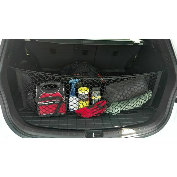EACCESSORIES EA Trunk Organizer Cargo Net for Hyundai Santa FE 2013-2023 – Envelope Style Cargo Net for SUV – Premium Mesh Car Trunk Organizer Vehicle Carrier Storage – Compatible with Santa FE