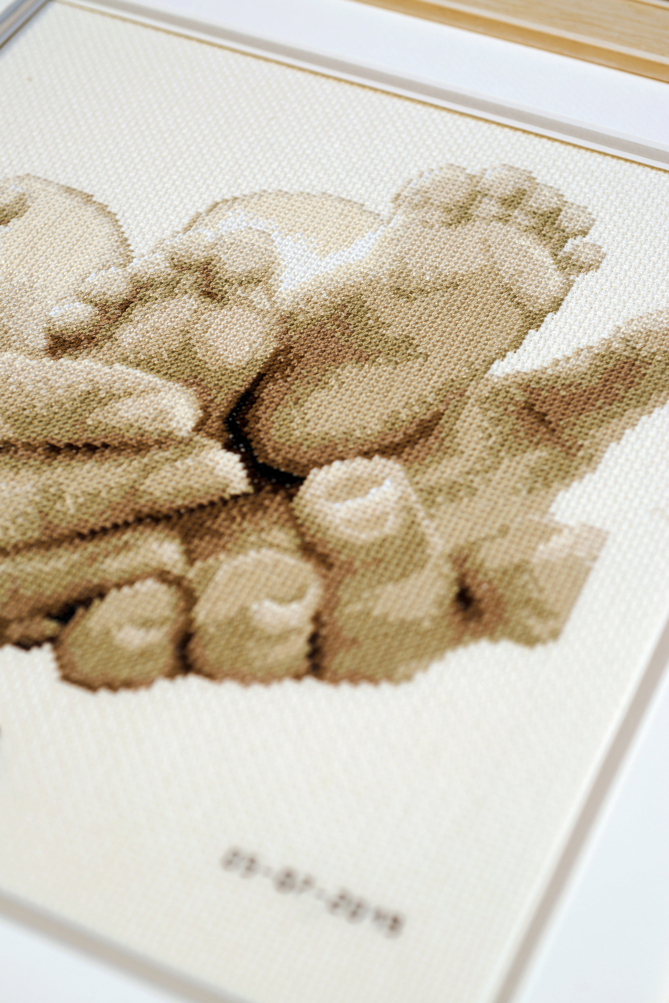 Vervaco Birth Record Counted Cross Stitch Kit 8.8"X9.2"-Baby Feet In Ecru (14 Count)
