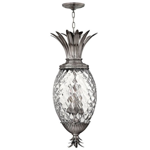 2222PL Hinkley Lighting Plantation - 4 Light Large Pendant in Traditional-Glam Style - 12.5 Inches Wide by 28.5 Inches High-Polished Antique Nickel