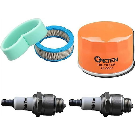 OakTen Air Filter Oil Filter Spark Plug Pack with B-S 392642 394018 492056 492932 591868 697451 RJ19LM