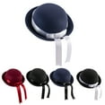 thumbnail image 4 of YUUZONE Trendy Bowler Hat Ribbon Bow Derby Cap Parent-Child Bucket Cap Wild for Outdoor, 4 of 13