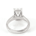 thumbnail image 4 of Eclet Jewels 2.1 Ct VVS1/D Emerald Cut Lab Created Simulated Diamond Rings - Silver 14K White Gold Over Rings - Solitaire with Accent Diamond Rings for Women's - Causal Daily Wear Rings For Women's, 4 of 7