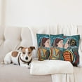 thumbnail image 4 of Ambesonne Colorful Throw Pillow Cover 2 Pack, Cartoon Kiss in Space, 24", Multicolor, 4 of 5