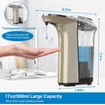 thumbnail image 3 of Automatic Soap Dispenser, Touchless Dish soap Dispenser 17oz/500ml with Upgraded Infrared Sensor, 5 Adjustable Soap Dispensing Levels, Liquid Hand soap Dispenser for Bathroom & Kitchen, Champagne Gold, 3 of 16