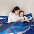 thumbnail image 5 of Manfei Kawaii Whale Animal 7-Piece Twin Bedding Sets, Dreamy Stars Galaxy Bedding Comforter Set, Teens Kids Girls Boys Reversible Sheet Sets, Microfiber Bedroom Decor, 5 of 8