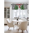 thumbnail image 2 of Merry Christmas Snowman Valances for Windows, Green Tree Winter Snowflake Black Plaid Light Filtering Window Treatment Valances, Rod Pocket Small Curtains for Kitchen/Bathroom, 56"x16", 2 of 9
