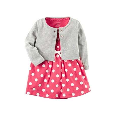 

Paille Newborn With Pockets A Line 2Pcs Outfit Suit Sweet Holiday Autumn Outfits Ruffled Princess Dress Set Cardigan + Dresses Red Gray 18M/80cm
