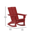thumbnail image 5 of Emma + Oliver Set of 2 Adirondack Rocking Chairs with Cup Holders, Weather Resistant HDPE Adirondack Rocking Chairs in Red, 5 of 12