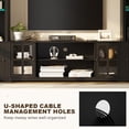 thumbnail image 3 of MEISSALIVVE 4 Piece Wall Unit TV Stand with LED Lights, Modern Entertainment Center with Bookshelf, Wine Cabinet, Display Storage, Fits 70" TVs, Black, 3 of 8