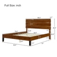 thumbnail image 2 of Full Bed Frame With Headboard,Three-Piece Mid-Century Modern Solid Wood Bed Frame,No Box Spring Needed Platform Bed,Brown, 2 of 7