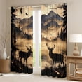 thumbnail image 2 of Feelyou Jungle Deer Elk Blackout Curtains Set of 2 (52x84 Each) for Boys, Rustic Farmhouse Window Curtains, Tree Plant Botanical Curtains and Drapes, Black Out Curtains Decor, 2 of 6