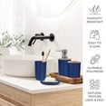 thumbnail image 6 of CERBIOR 7 PCS Bamboo Bathroom Accessories Sets with Trash Can, Soap Dispenser, Soap Dish, Toothbrush Holder, Toothbrush Cup, Toilet Brush and Qtip Holders,Navy Blue, 6 of 11