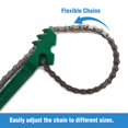 thumbnail image 4 of Llave de cadena LipLopBest Heavy Duty, 3 unidades, para reparación de tuberías y automóviles, 4 of 8
