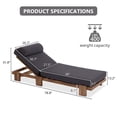 thumbnail image 3 of 78.8'' Outdoor Patio Chaise Lounge Chair, Acacia Wood Adjustable Recliner with Headrest and Retractable Side Tray, 3-Position Backrest, 400 lbs Capacity for Poolside Garden Beach, 3 of 7