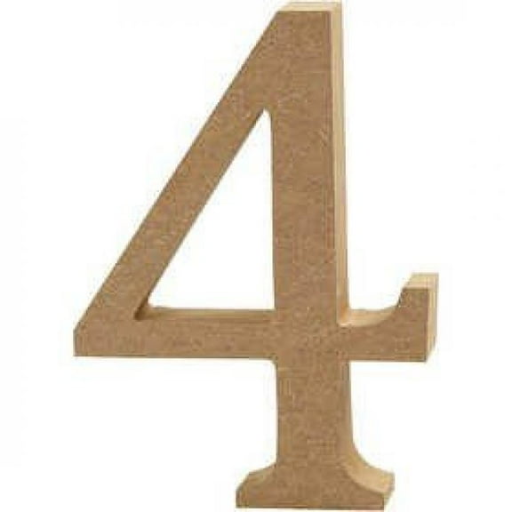 3D Freestanding Hanging MDF Wooden Number 13cm x 2cm ( Number 4 )