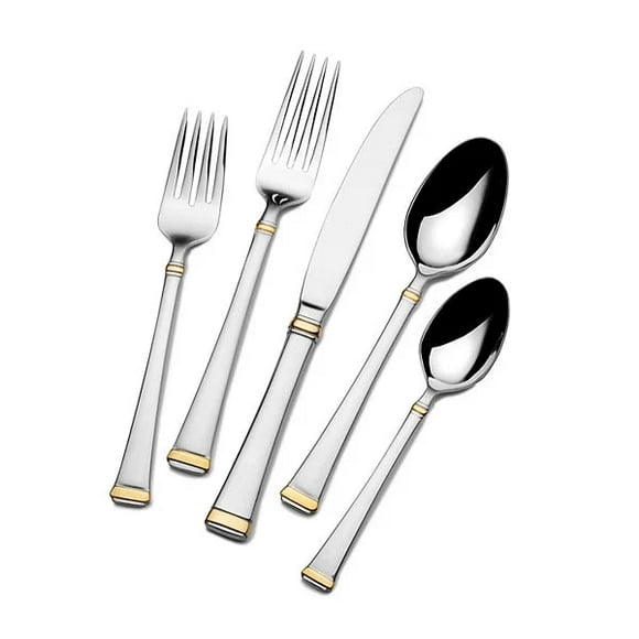 Gold Accent Harmony Flatware Service for 12