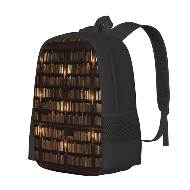 Fotbe Bookshelves Mochila para Hombre y Mujer - Tela Oxford 600D Resistente - Mochila Impermeable de Gran Capacidad para Escuela, Viajes y Senderismo