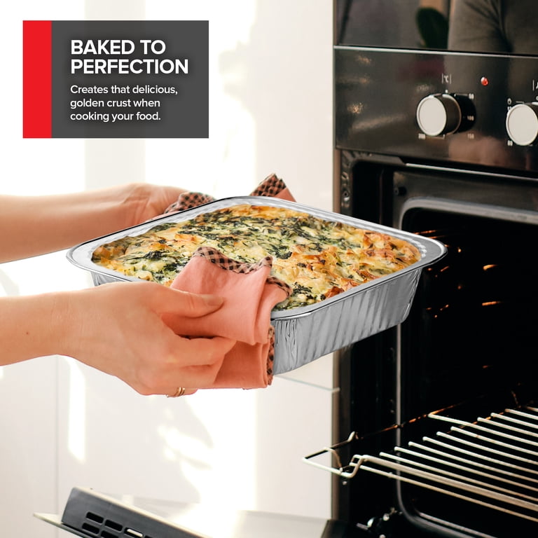 Stock Your Home Disposable Foil Pans with Lids Set of 40 Heavy