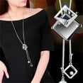 thumbnail image 4 of Collier Long Pendentif pour Femmes Chaîne de Chandail Collier Ras du Cou Réglable Bijoux Élégants Accessoires Habillé Collocation Soirée d'Hiver Mariage, 4 of 6