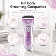 thumbnail image 3 of Artrylin SatinShave Essential Women's Electric Shaver, Wet & Dry Cordless Lady Shaver for Legs Body Underarm Bikini, Hypoallergenic Foil, Compact Travel Shower Safe – Purple, 3 of 7