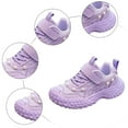 thumbnail image 7 of Girls Sneakers Mesh Platform Basketball Shoes Elegant Pearl Princess Dress Shoes Lace up Lightweight Tennis Shoes Purple 3.5 Big Kid, 7 of 7