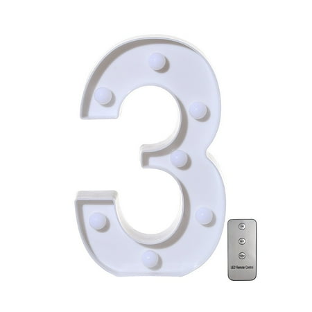 

Alphabet LED Digital Lights Light Up White Plastic Digital Standing Hanging C