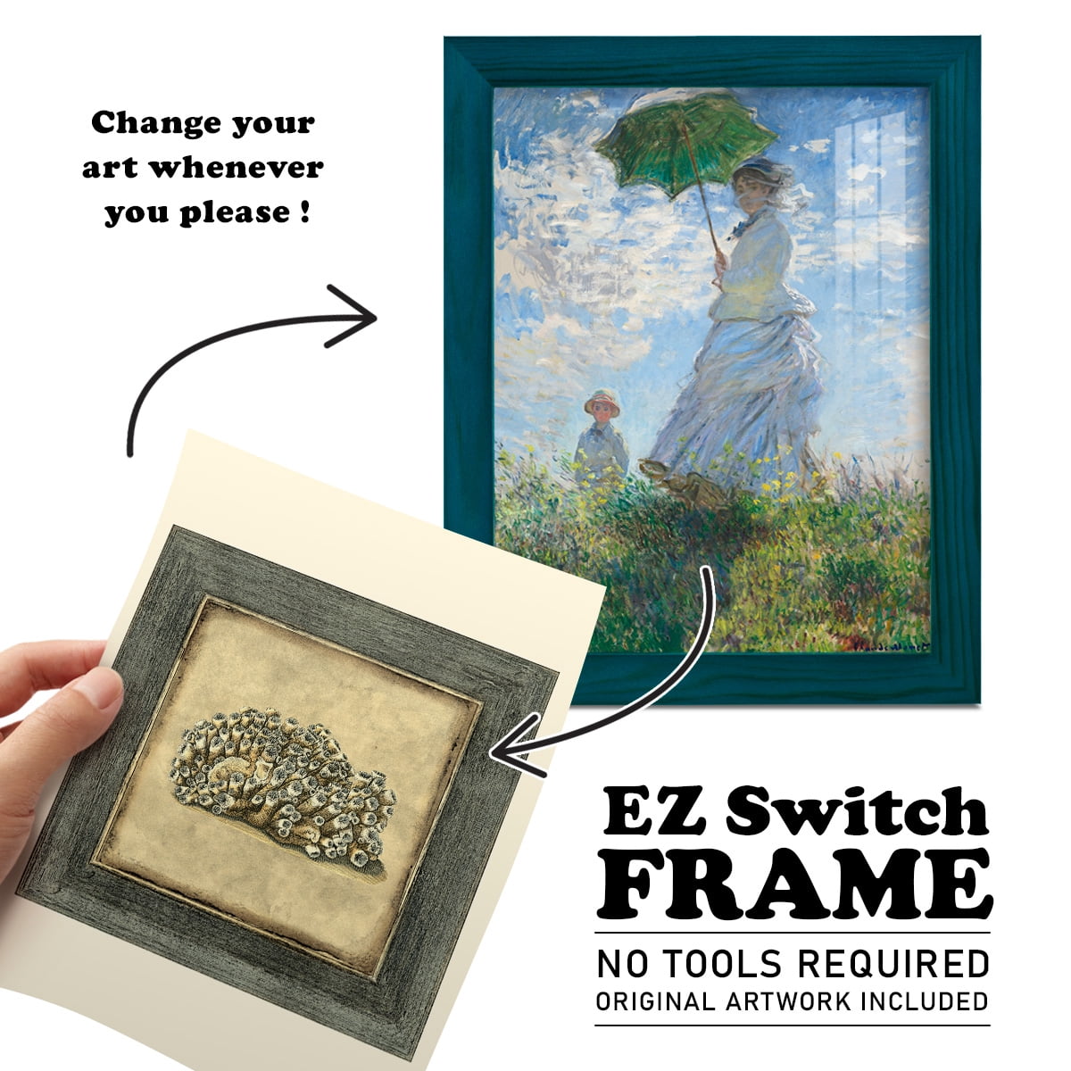 Mini Exotic Coral I (U) - Framed Print w/glass - Ocean Blue