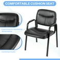 thumbnail image 4 of Simenmax Office Guest Reception Chair for Waiting Conference Room Lobby with Lumbar Support and Padded Arms,No Wheels,PU Leather, Black, 4 of 7