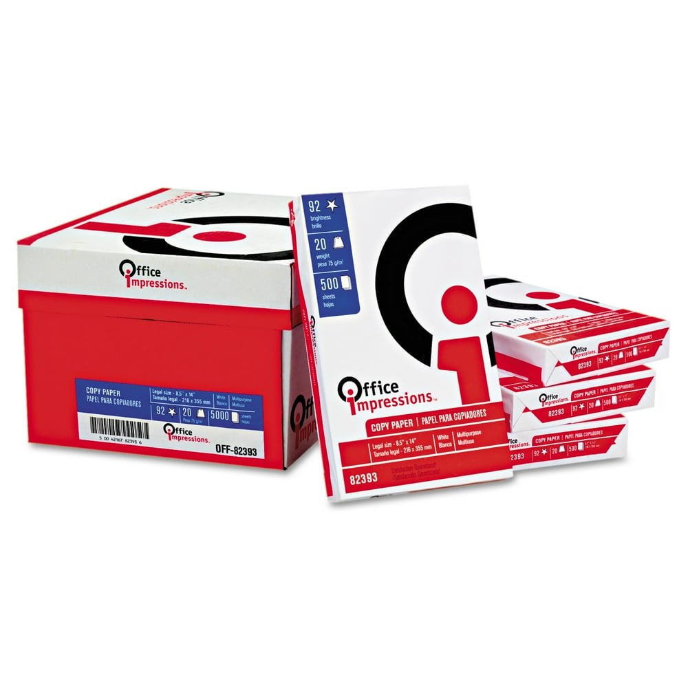 Office Impressions Bulk White Copy Paper, 92 Brightness, 20lb, 81/2 x