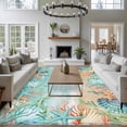 thumbnail image 3 of 5'x8' Area Rugs, Ocean Coastal Indoor Outdoor Area Rug for Living Room Bedroom, Summer Nautical Beach Coral Starfish Washable Bathroom Rugs Kitchen Floor Carpet Mats Home Decor Aesthetic, 3 of 8