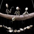 thumbnail image 2 of Handcrafted Fisherman's Spoon Fish Sculpture Wind Chime,B, 2 of 5