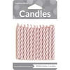 Club Pack of 288 Pink and White Candy Striped Decorative Birthday Party Candles 2.5"