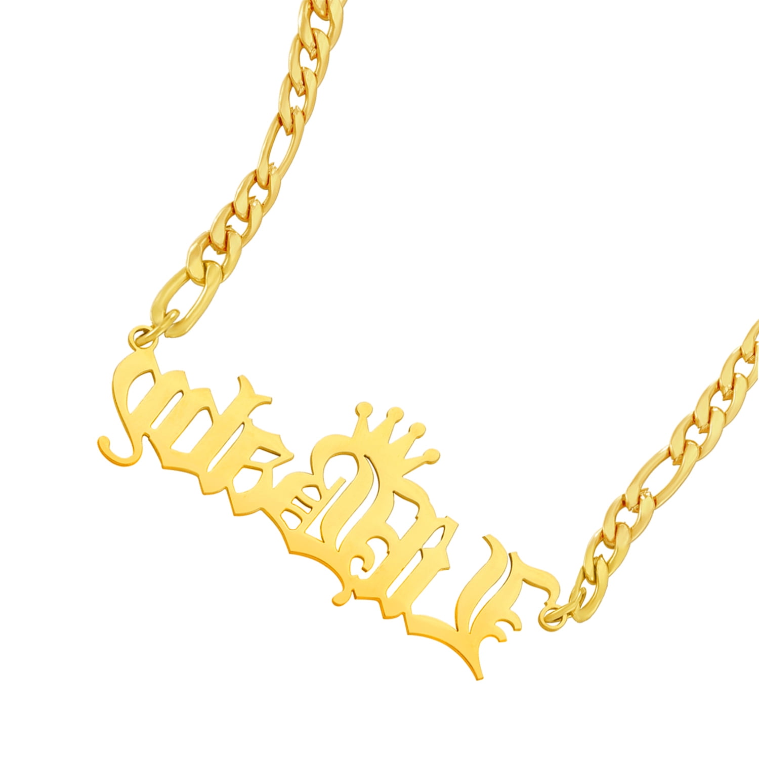 Men's Custom Name Necklace Gold OldLondon Font Personalized Nameplate Pendant Necklace with