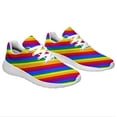 thumbnail image 6 of Rainbow Pride Shoes Men Women Fashion LGBT Sneakers Adult Lightweight Breathable Running Shoes White Size 3.5, 6 of 7