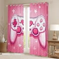 thumbnail image 3 of Feelyou Fashion Pink Gamepad Black Out Curtains, Romantic Love Heart Curtains Pack of 2 (42x63 Each), Cartoon Stars Print Bedroom Curtains, Black Out Curtains Decor, 3 of 7