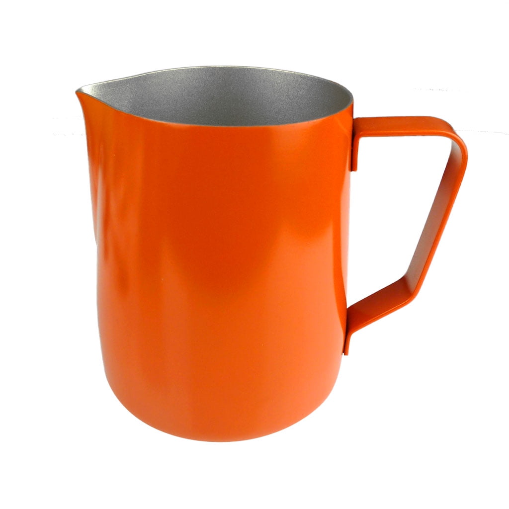 Milk Frothing , Orange 20oz Stainless Steel Froth Pouring Jug, Milk