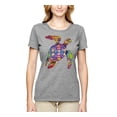 thumbnail image 2 of Colorful Rainbow Sea Turtle Animal Lover Womens Graphic T-Shirt, Heather Grey, Medium, 2 of 3