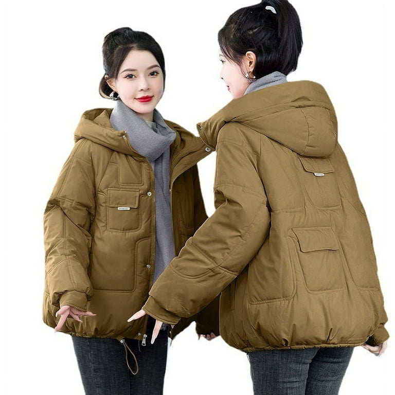 DanceeMangoo Hooded Short Jacket Warm Loose Parkas Winter Coat Women  Clothing Casual Cotton Coats and Jackets Chaqueta Nieve Mujer Zm