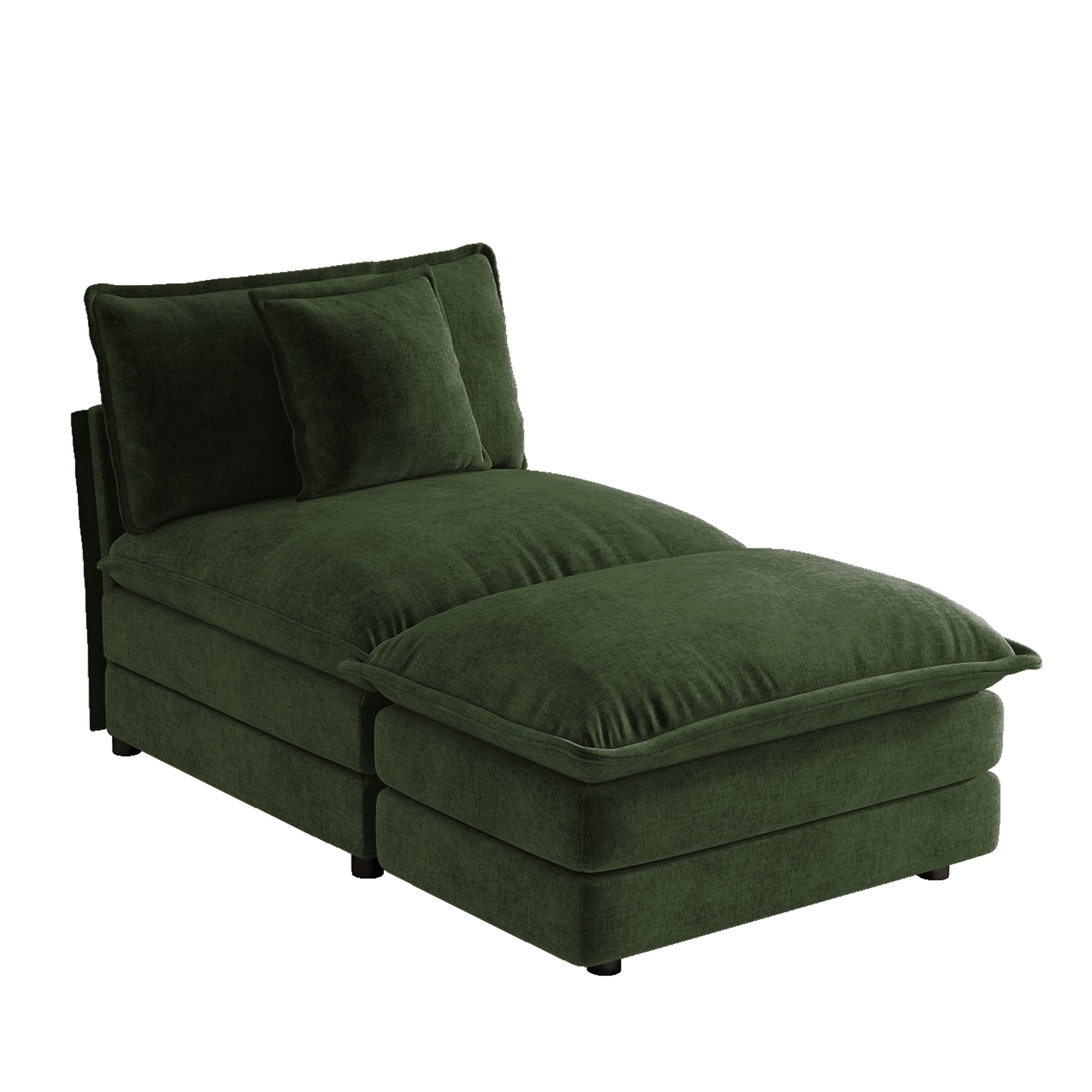 Sectional Sofas Green Armless 1-Seat & Ottoman
