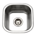 thumbnail image 2 of Houzer Club Stainless Steel Kitchen Sink for Bar & Prep: 17 Inch Undermount Single Bowl Sink with Strainer, Durable & Versatile, Essential for Home & Apartment: MS-1708-1, 2 of 4