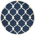 thumbnail image 2 of SAFAVIEH Cambridge Raleigh Geometric Wool Area Rug, Navy/Ivory, 6' x 6' Round, 2 of 8