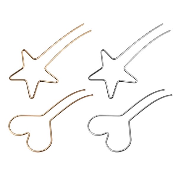 KAKOWELY 4 horquillas decorativas para el pelo de mujer, pinzas metálicas para el pelo, adornos